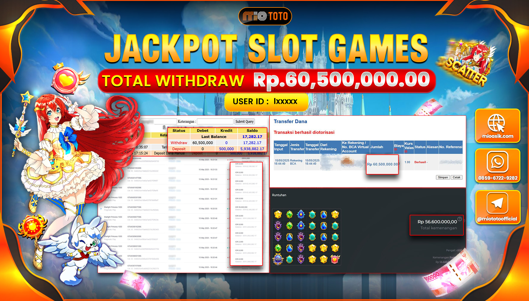 JACKPOT SLOT STARLIGHT PRINCESS 1000 Rp.60,500,000 DI BAYAR TUNAI !!!