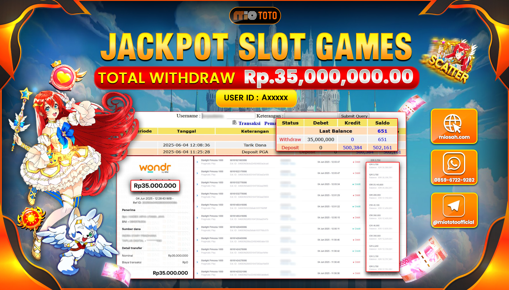 JACKPOT SLOT STARLIGHT PRINCESS 1000 Rp.35,000,000 DI BAYAR TUNAI !!!