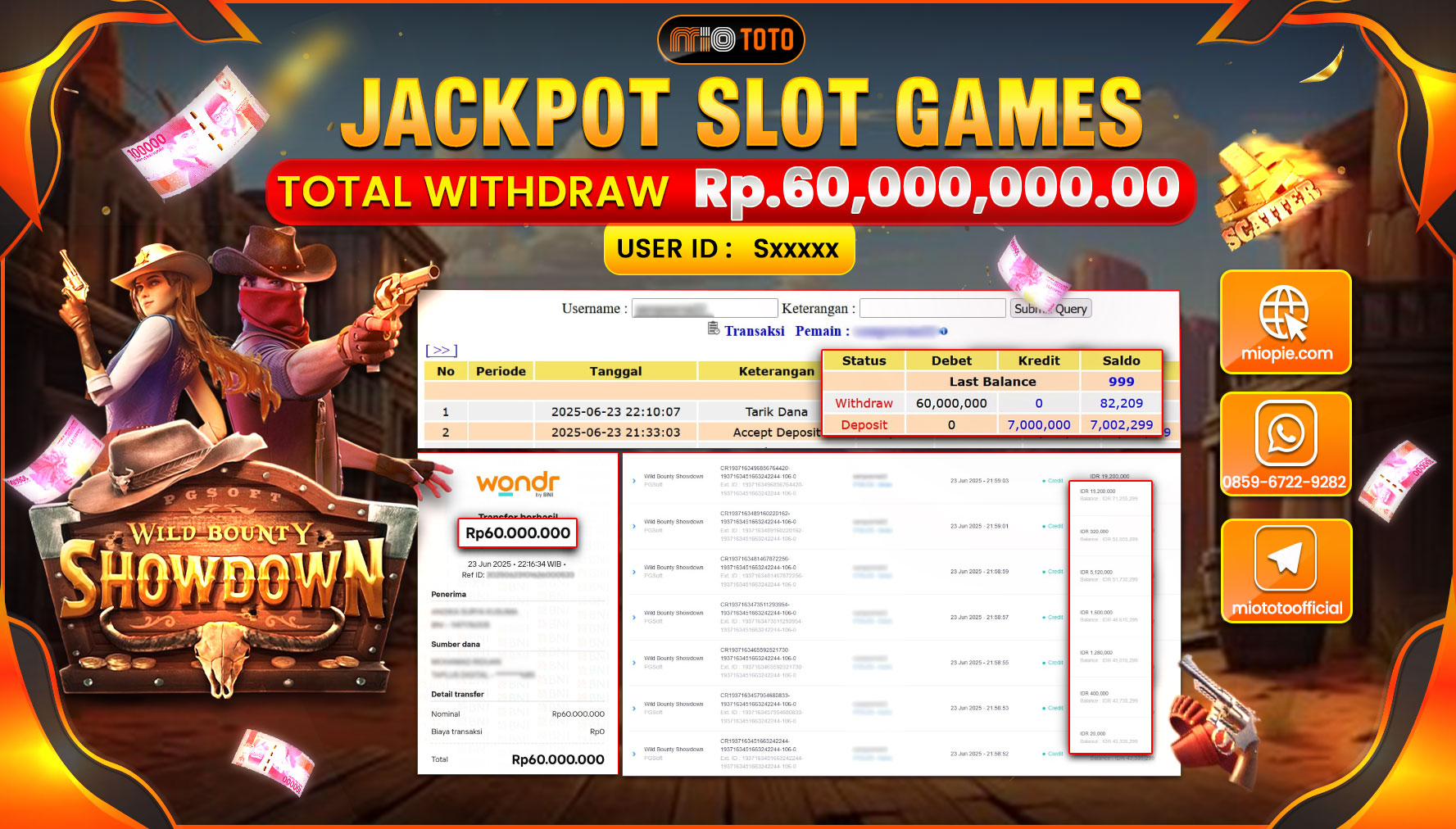 JACKPOT SLOT WILD BOUNTY SHOWDOWN Rp.60,000,000 DI BAYAR TUNAI !!!