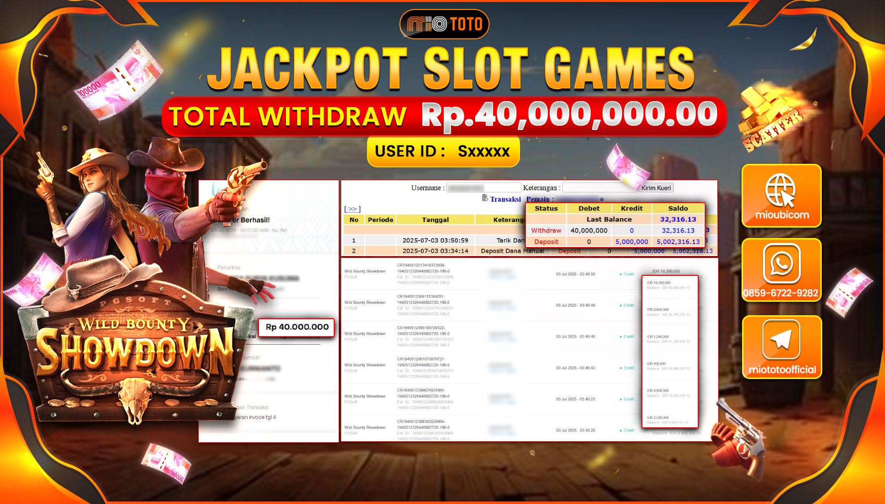 JACKPOT SLOT WILD BOUNTY SHOWDOWN Rp.40,000,000 DI BAYAR TUNAI !!!