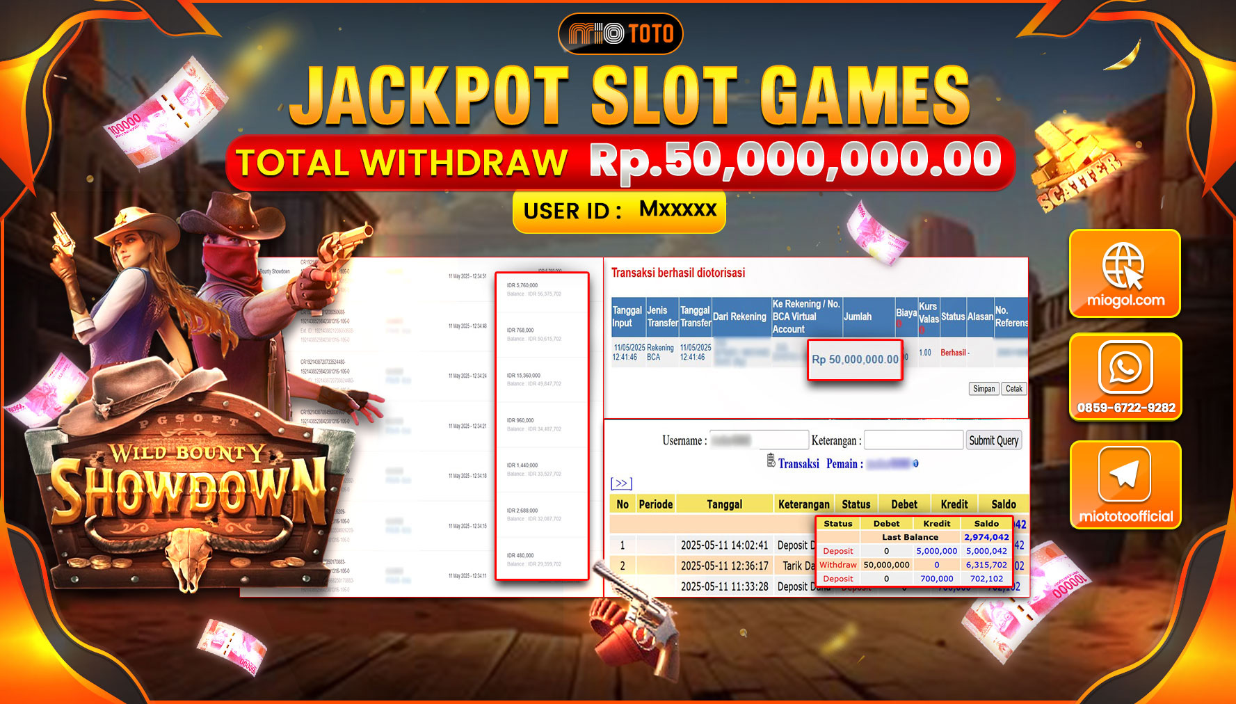 JACKPOT SLOT WILD BOUNTY SHOWDOWN Rp.50,000,000 DI BAYAR TUNAI !!!
