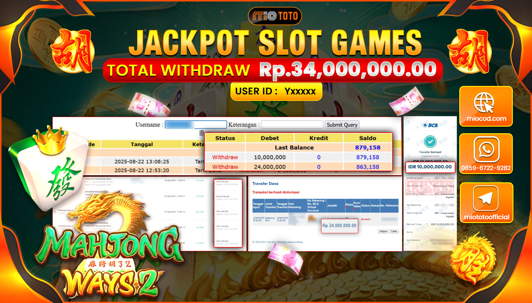 JACKPOT SLOT MAHJONG WAYS 2 Rp.34,000,000 DI BAYAR TUNAI !!!