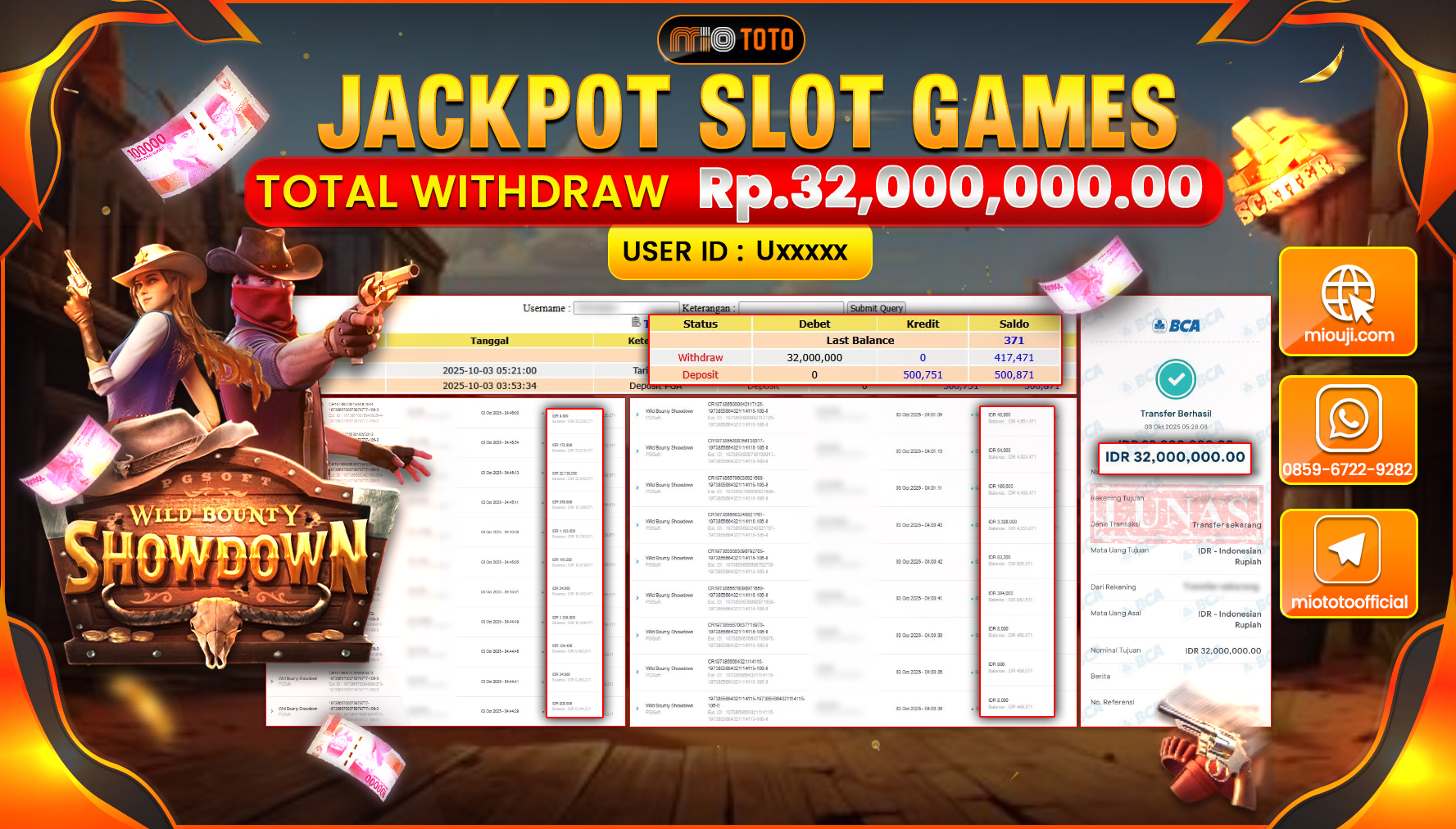 JACKPOT SLOT WILD BOUNTY SHOWDOWN Rp32,000,000 DI BAYAR TUNAI !!!