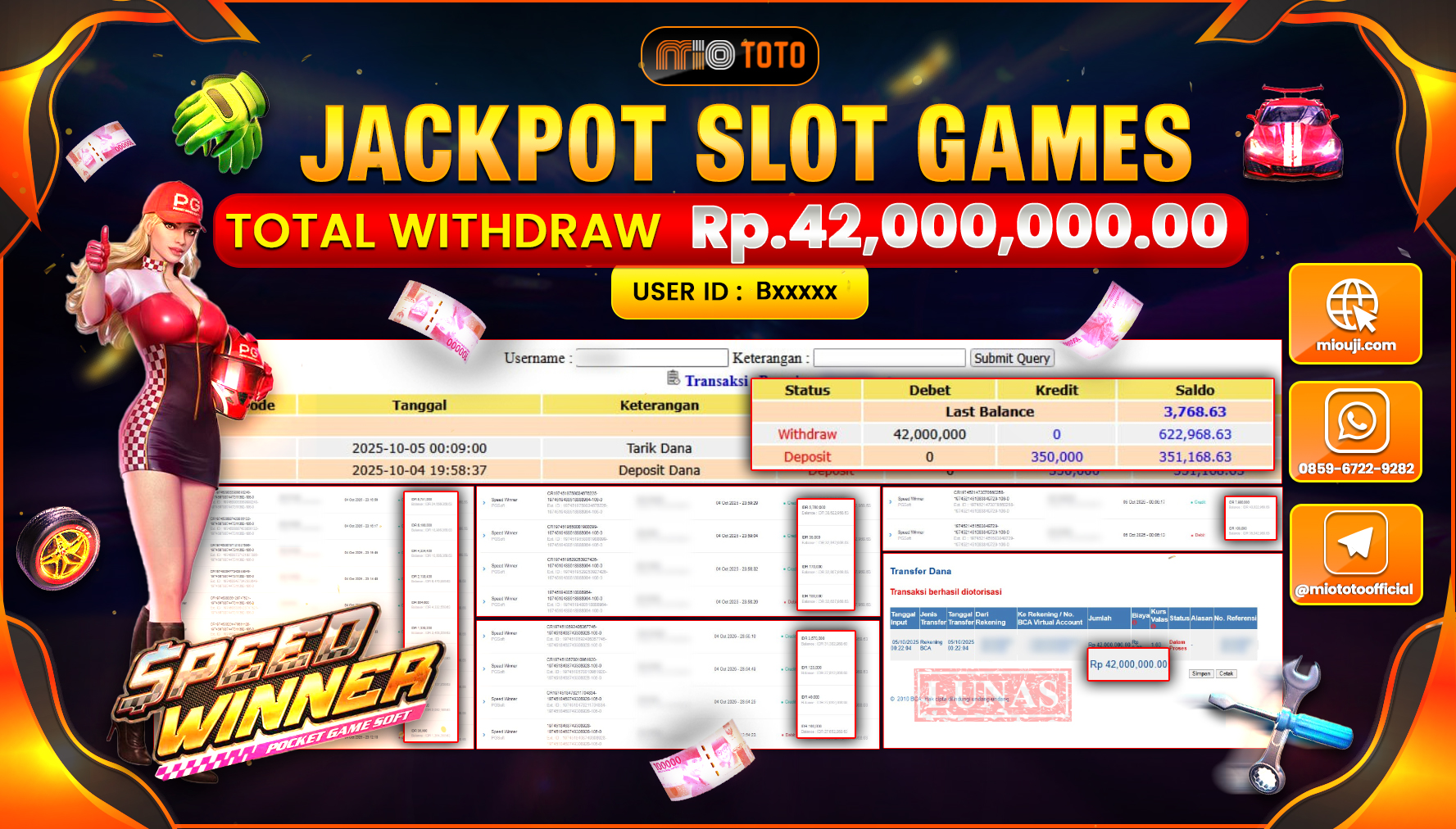JACKPOT SLOT SPEED WINNER Rp42,000,000 DI BAYAR TUNAI !!!