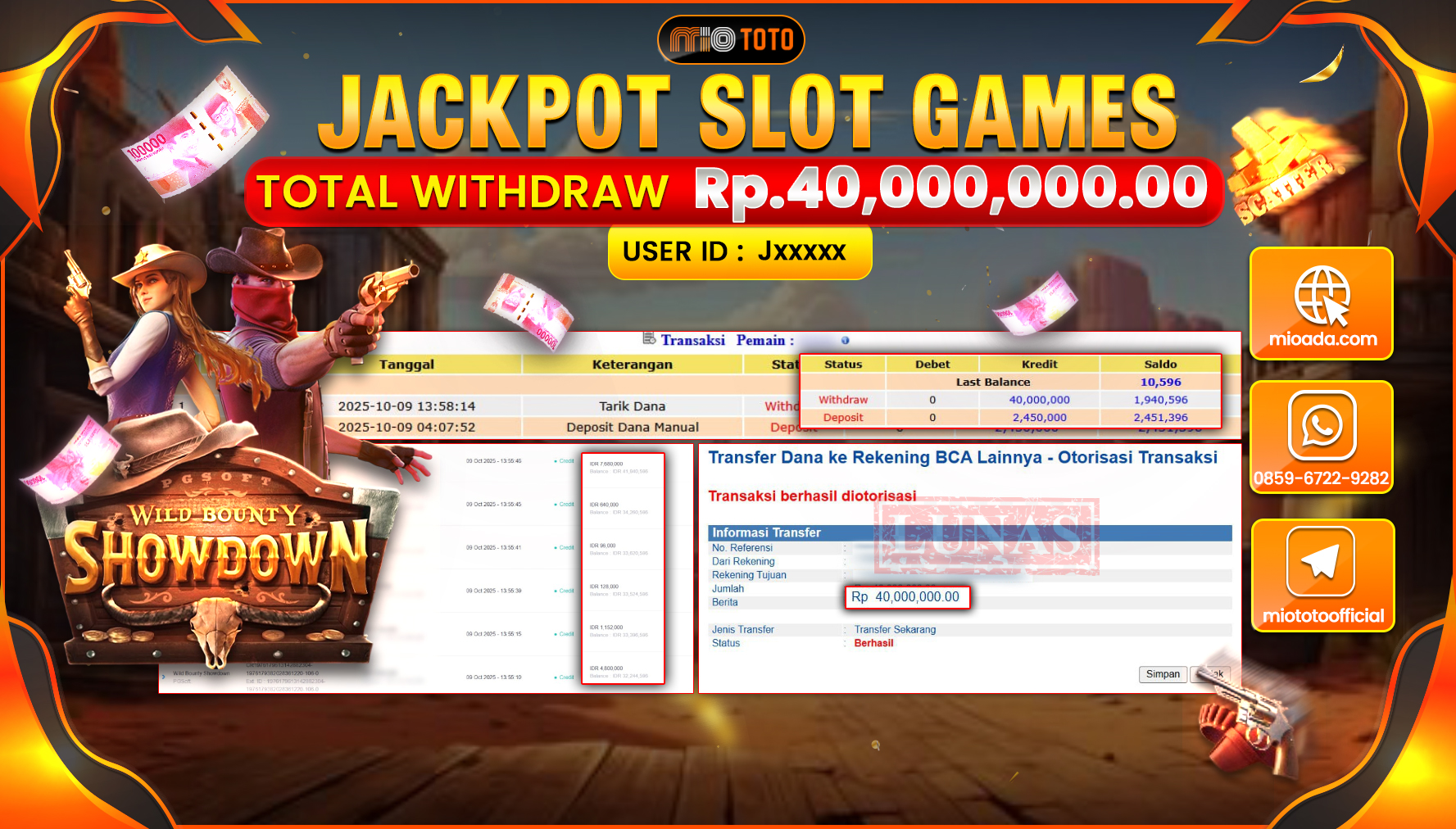 JACKPOT SLOT WILD BOUNTY SHOWDOWN Rp40,000,000 DI BAYAR TUNAI !!!