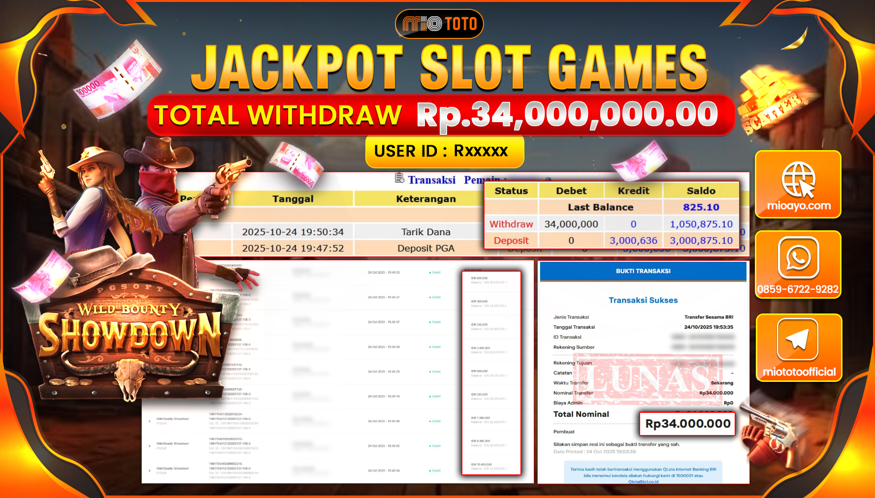 JACKPOT SLOT WILD BOUNTY SHOWDOWN Rp34,000,000 DI BAYAR TUNAI !!!