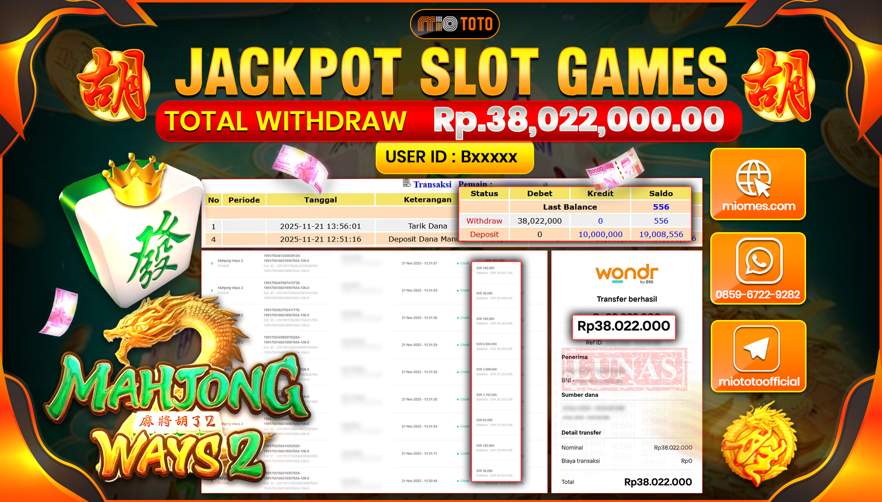 JACKPOT SLOT MAHJONG WAYS 2 Rp.38,022,000 DI BAYAR TUNAI !!!