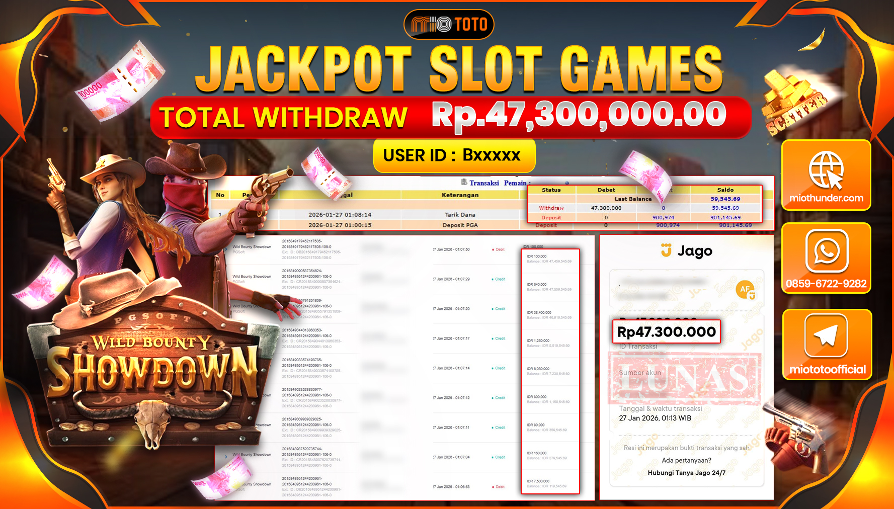 JACKPOT SLOT WILD BOUNTY SHOWDOWN Rp.47,300,000 DI BAYAR TUNAI !!!