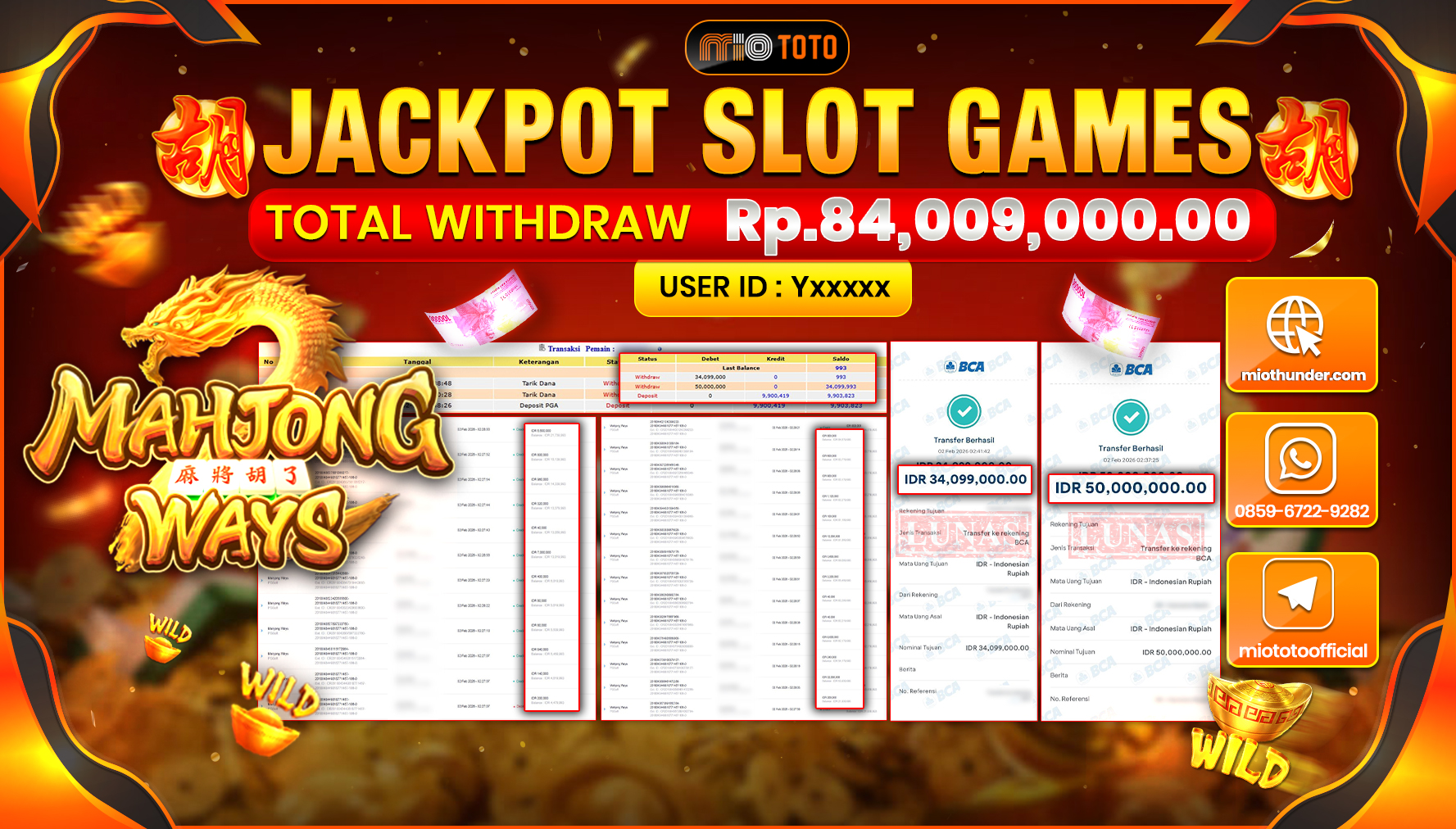 JACKPOT SLOT MAHYONG WAYS Rp.84,009,000 DI BAYAR TUNAI !!!