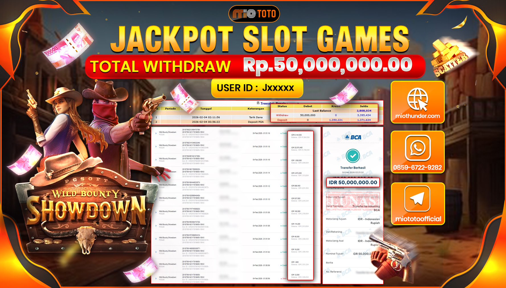 JACKPOT SLOT WILD BOUNTY SHOWDOWN Rp.50,000,000 DI BAYAR TUNAI !!!