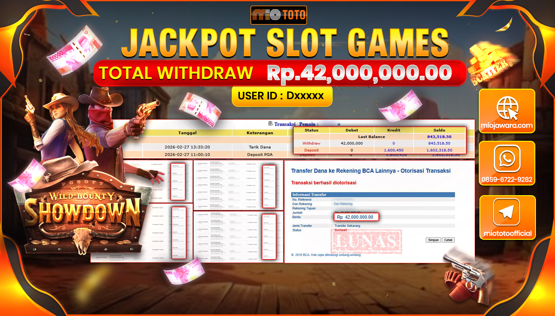 JACKPOT SLOT WILD BOUNTY SHOWDOWN Rp.42,000,000 DI BAYAR TUNAI !!!