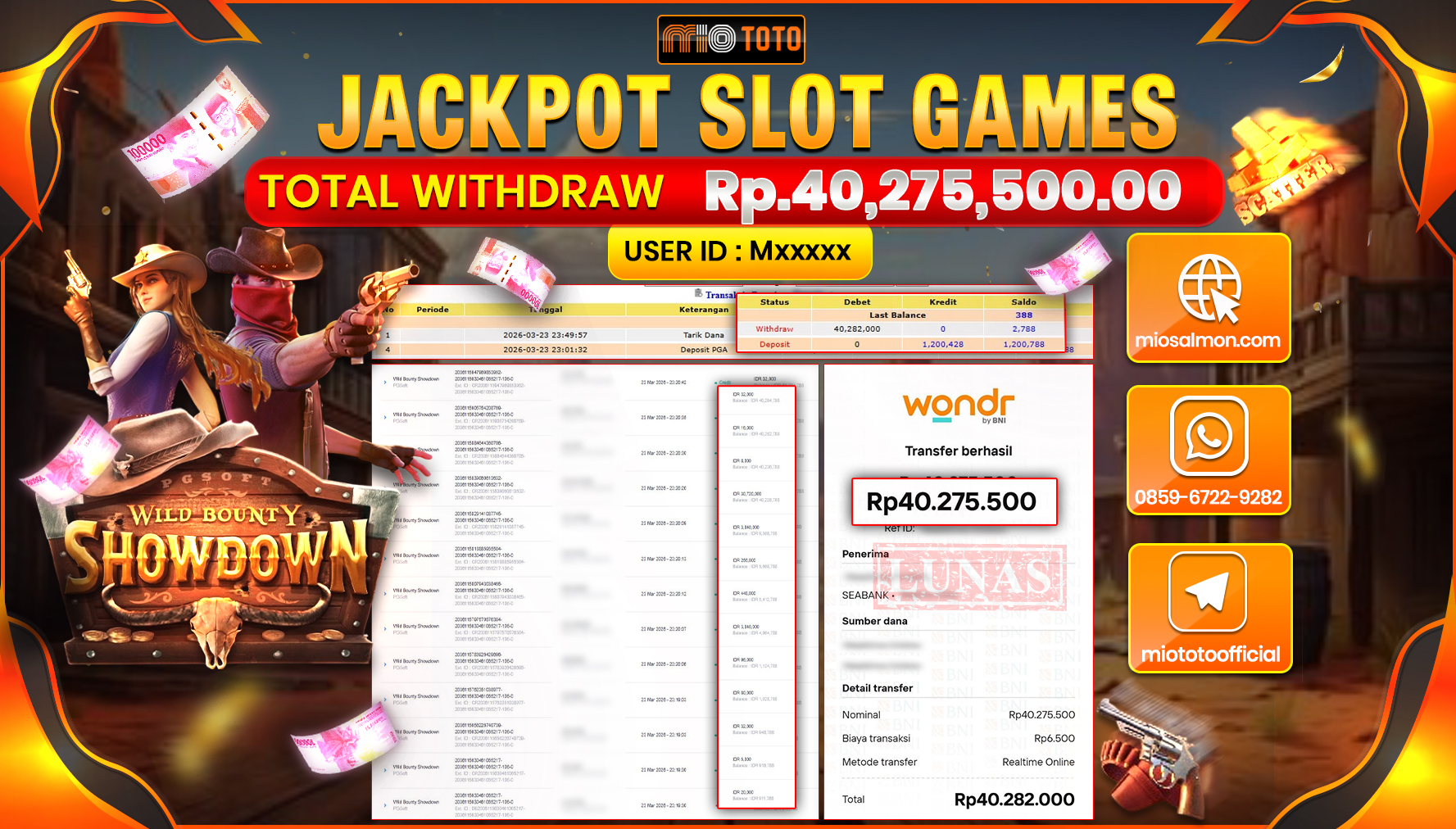 JACKPOT SLOT WILD BOUNTY SHOWDOWN Rp.40,275,500 DI BAYAR TUNAI !!!