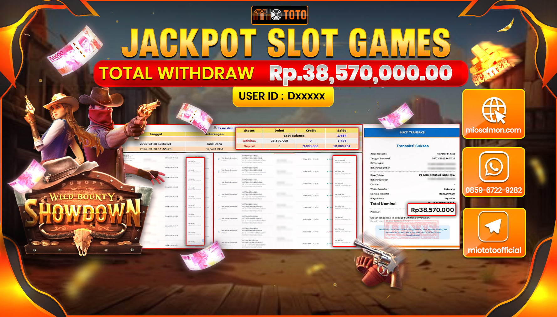 JACKPOT SLOT WILD BOUNTY SHOWDOWN Rp.38,570,000 DI BAYAR TUNAI !!!