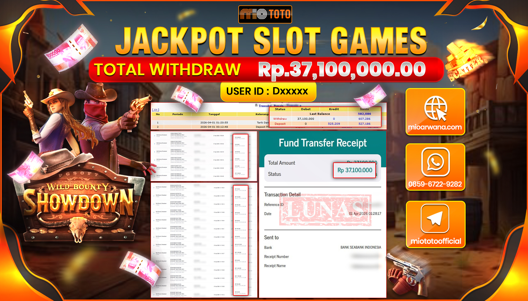 JACKPOT SLOT WILD BOUNTY SHOWDOWN Rp.37,100,000 DI BAYAR TUNAI !!!