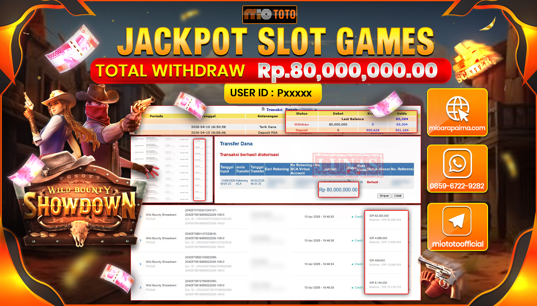 JACKPOT SLOT WILD BOUNTY SHOWDOWN Rp.80,000,000 DI BAYAR TUNAI !!!