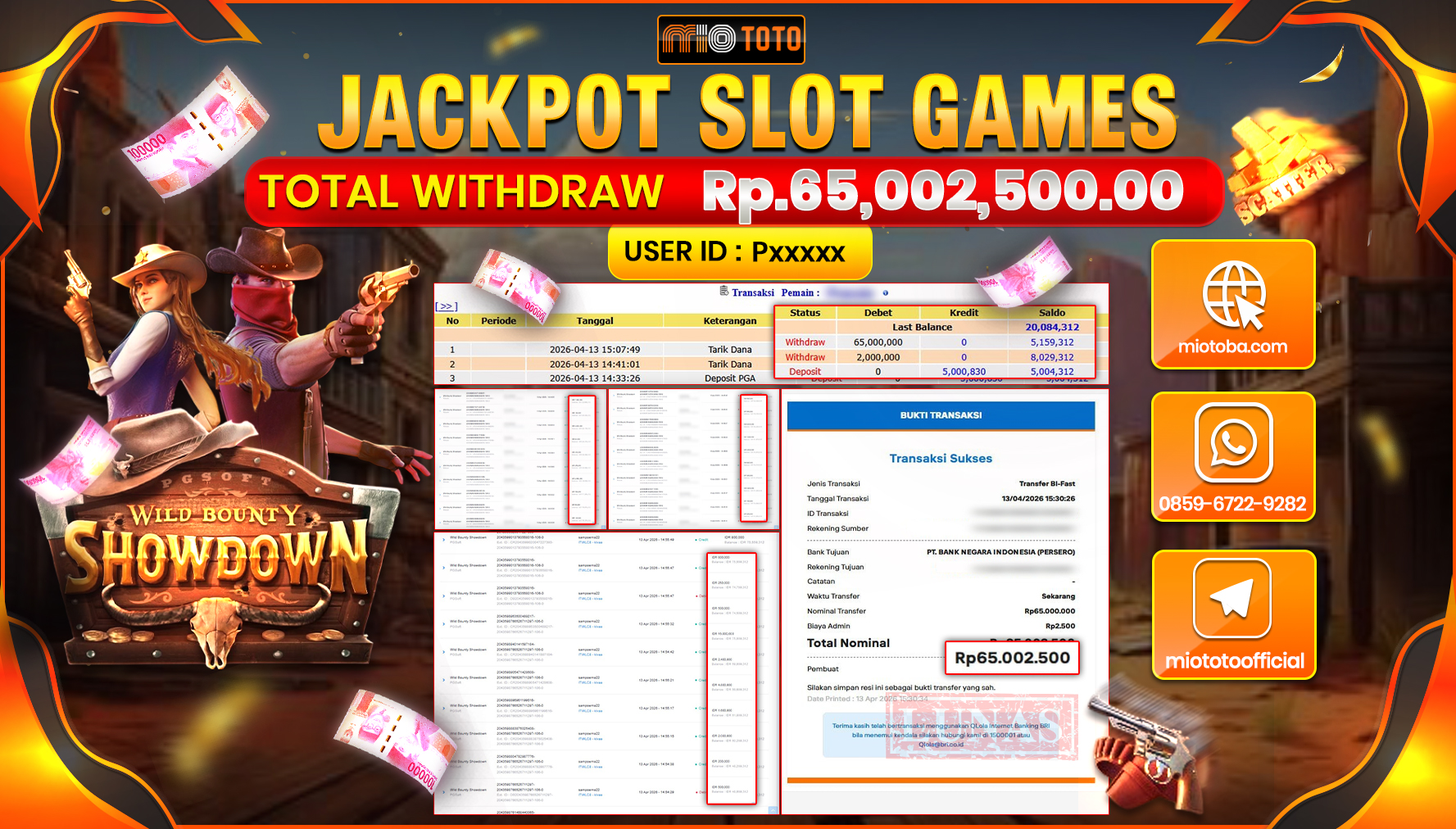 JACKPOT SLOT WILD BOUNTY SHOWDOWN Rp.65,002,500 DI BAYAR TUNAI !!!