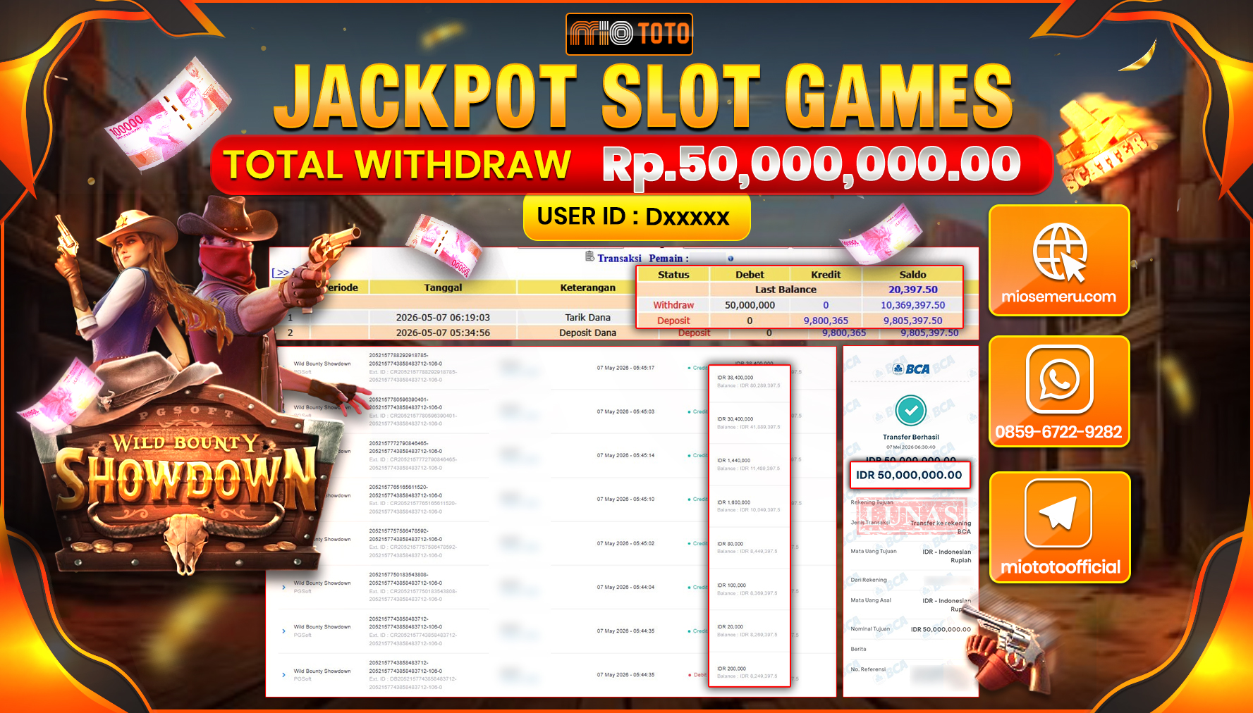 JACKPOT SLOT WILD BOUNTY SHOWDOWN Rp.50,000,000 DI BAYAR TUNAI !!!