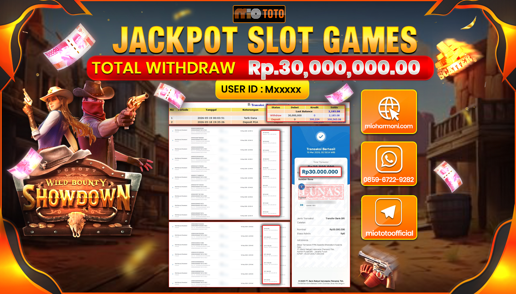 JACKPOT SLOT WILD BOUNTY SHOWDOWN Rp.30,000,000 DI BAYAR TUNAI !!!