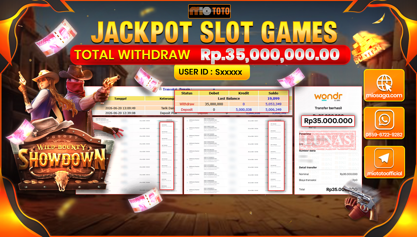 JACKPOT SLOT WILD BOUNTY SHOWDOWN Rp.35,000,000 DI BAYAR TUNAI !!!