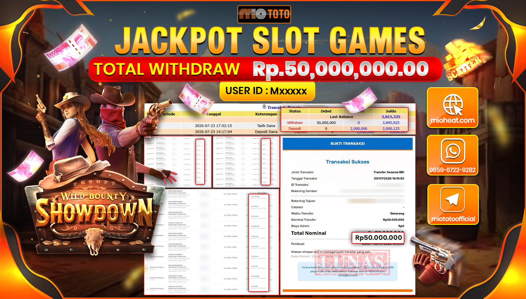 JACKPOT SLOT WILD BOUNTY SHOWDOWN Rp.50,000,000 DI BAYAR TUNAI !!!