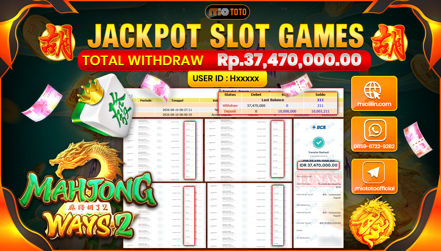 JACKPOT SLOT MAHJONG WAYS 2 Rp.37,470,000 DI BAYAR TUNAI !!!