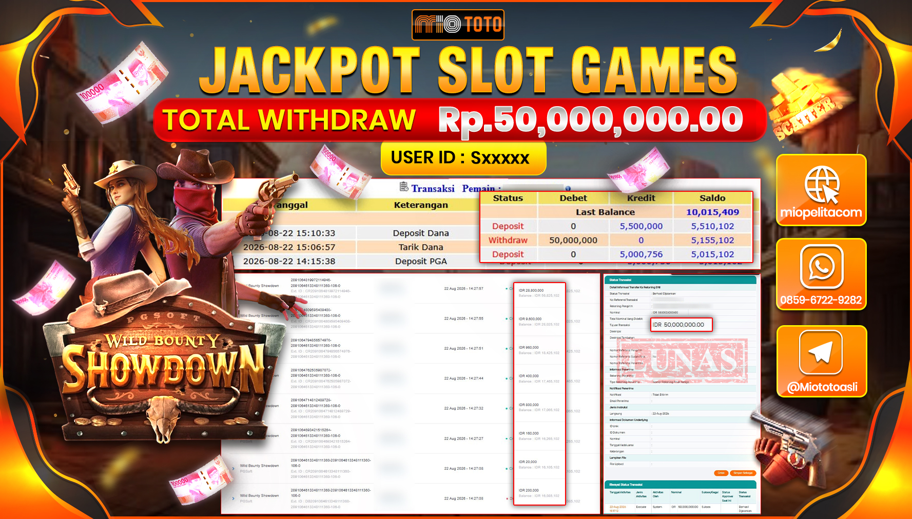 JACKPOT SLOT WILD BOUNTY SHOWDOWN Rp.50.000.000 DI BAYAR TUNAI !!!