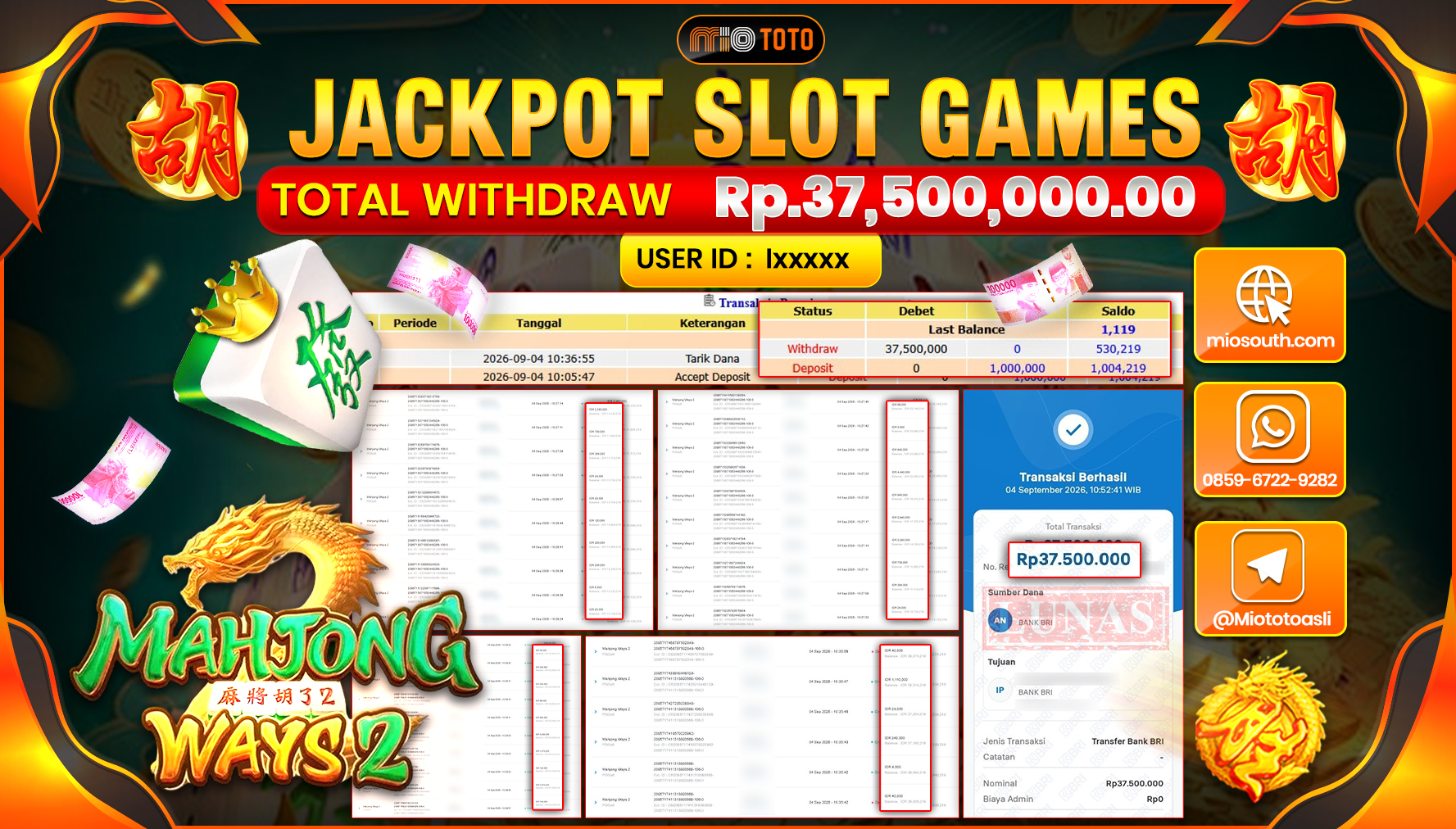 JACKPOT SLOT MAHJONG WAYS 2 Rp.25.000.000 DI BAYAR TUNAI !!!